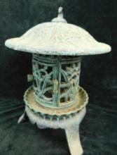 Cast Iron Pagoda Garden Candle Lantern - 14" x 11"
