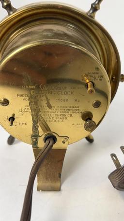 1940s TELECHRON SHIPWHEEL ELECTRIC CLOCK