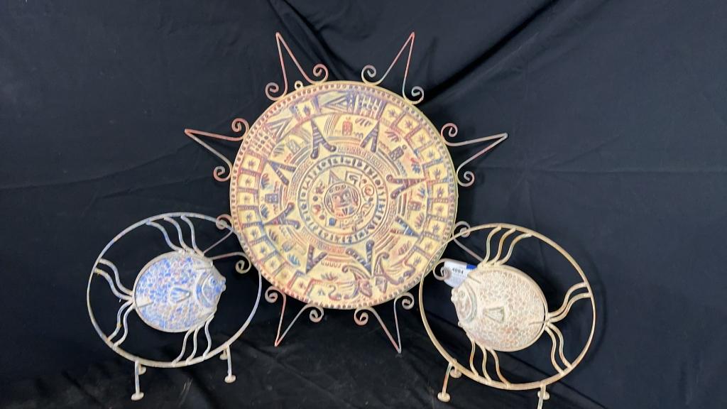 AZTEC SUNSTONE STYLE AND FISH OUTDOOR DECOR