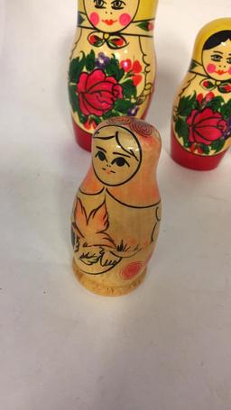2) RUSSIAN NESTING DOLLS MADE IN THE USSR