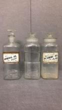 MINERAL OIL, PLUMBI, & MORE APOTHECARY JARS