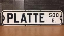 VINTAGE COLORADO SPRINGS "PLATTE" STREET SIGN