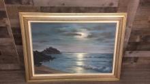 "ORIGINAL OIL PAINTING" SEASCAPE BY J. ASTOW