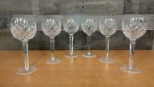6) WATERFORD CRYSTAL COMERAGH WHITE WINE GOBLETS