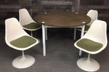 MCM TULIP SWIVEL CHAIRS & "MØBLER" FLIP-TOP TABLE