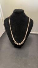 SILVER GRADUATED BEAD NECKLACE 36G