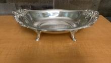 BAROQUE BY WALLACE SILVERPLATE FOOTED OVAL DISH