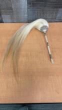ANTIQUE WHITE AFRICAN HORSE HAIR FLY WHISK