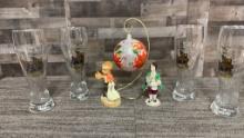 FIGURINES, PILSNER BEER GLASSES & MORE