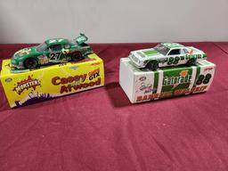 Lot of 2 NASCAR Diecast Cars; #88 Gatorade Darrel Waltrip & #27 Universal Studio Monsters Casey