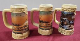 Lot of 3 Ducks Unlimited Terry Redlin Collection Miller Steins
