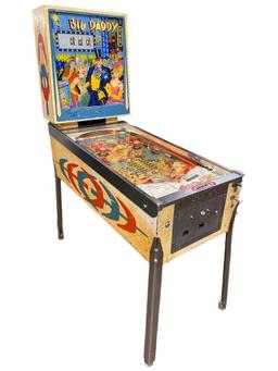 1963 Williams Big Daddy Pinball Machine, Unrestored, Working Condition, Complete w/ Schematics &
