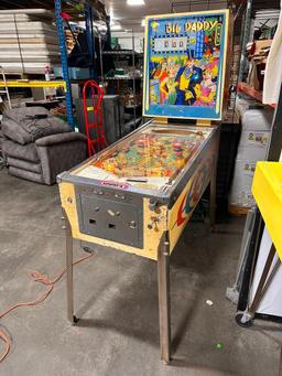 1963 Williams Big Daddy Pinball Machine, Unrestored, Working Condition, Complete w/ Schematics &