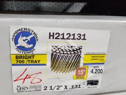 2 Sealed Case, Hammerstrike Fasteners, 8,400ct, 700/Tray, 2-1/2in x .131, Smooth Shank, Diamond