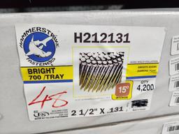 4 Sealed Case, Hammerstrike Fasteners, 16,800ct, 700/Tray, 2-1/2in x .131, Smooth Shank, Diamond