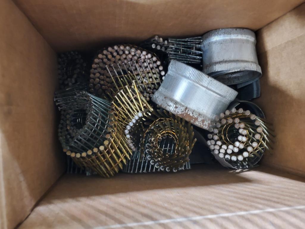 Large Group of Coil Nail Repair and Supply Parts and Accessories