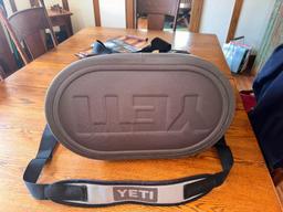 YETI Hopper 30 Fog Gray / Tahoe Blue Soft Sided Cooler Bag, Waterproof, Used Once