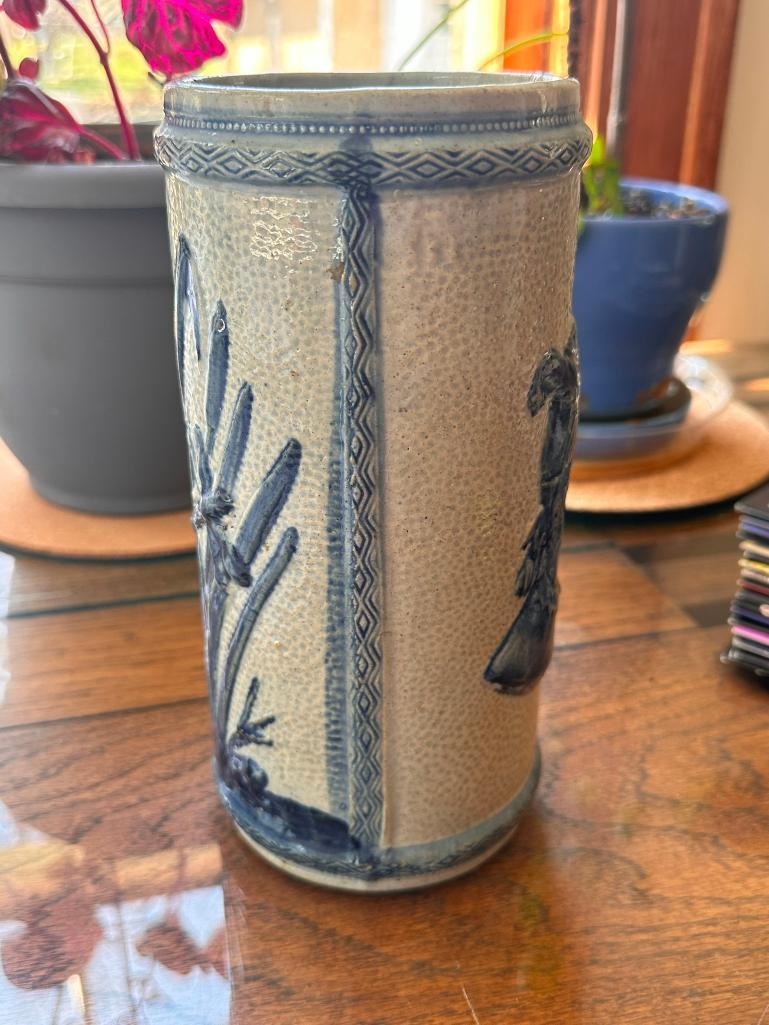 Antique Old Sleepy Eye Pottery Vase, 9in Tall