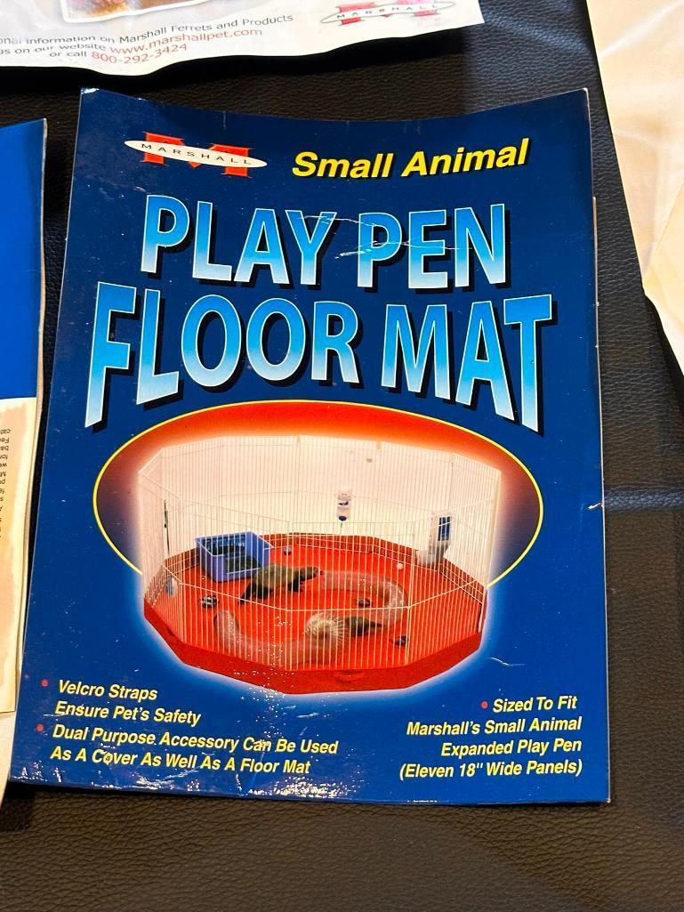 Marshall Small Animal Play Pen & Floor Mat Pen w/ 11 18in Panels, Paperwork, Bag