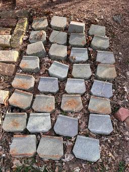 Large Group of Landscaping Stones, Pavers, Edging and Blocks, 60 Pieces