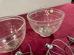 Group of Stand Mixer Attachments - Glass Mixing Bowls, Splash Cover & Whisks