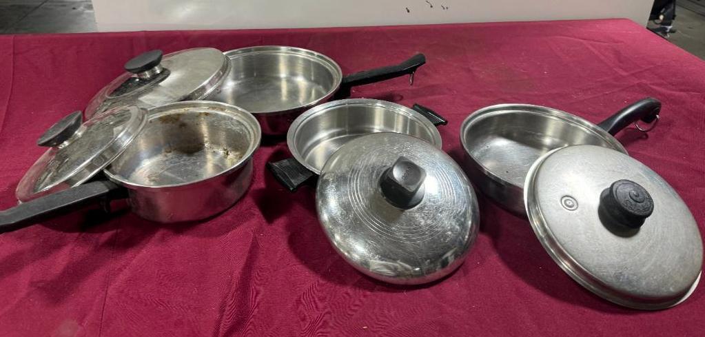 Lot of 4 Vintage Seal-O-Matic Cookware w/ Lids
