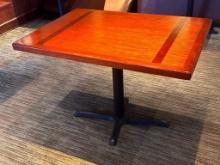 Solid Wood Top Square Restaurant Table w/ Double Pedestal Base, 36in x 44in x 30in H, High Quality