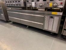 Delfield 73" 4 Drawer Low Profile Refrigerated Chef Base on Mobile Base