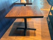 Restaurant Table, Solid Wood Top, Single Pedestal Base, 30in x 24in x 30in H