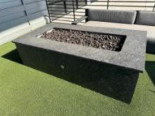 Gas Fire Pit w/ Lava Rock Bed w/ Table Surround, 77in x 41in x 21in