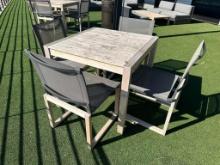Outdoor Table w/ 4 Matching Chairs, 36in x 36in Table