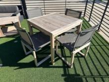 Outdoor Table w/ 4 Matching Chairs, 36in x 36in Table