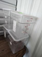 4 Qty. - 18 Quart Square Food Storage Containers w/ Lids