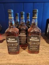 5 Bottles of Evan Williams Kentucky Straight Bourbon Whiskey1L