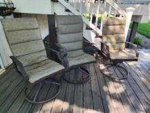Lot of 3 Swivel Patio Chairs