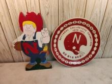 Lot of 2 Vintage Husker Football Collectibles
