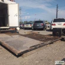 SEMI TRUCK DECK, APPROX 8FT 6IN X 10FT, STEEL CONSTRUCTION, WITH STORAGE BOX