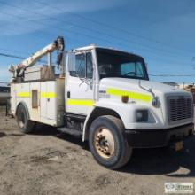 SERVICE TRUCK, 2002 FREIGHTLINER FL70, CATERPILLAR 3126 DIESEL, 6SP MANUAL TRANSMISSION, AIR COMPRES