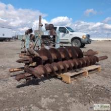 AUGER BITS AND EXTENSION. 8IN DIAMETER AND 16IN DIAMETER AUGERS, 88IN EXTENSION. HEX DRIVE