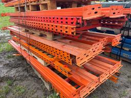 8FT. TALL PALLET RACK 32IN. LONG 4 BAYS SUPPORT EQUIPMENT