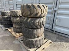 (4) SKID STEER TIRES & RIMS