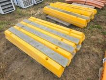 YELLOW PARKING LOT BUMPERS SUPPORT EQUIPMENT