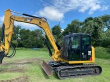 2018 CAT 308E2CR HYDRAULIC EXCAVATOR SN:FJX10579 powered by Cat diesel engine, equipped with cab,