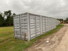 NEW 40FT. HIGH CUBE CONTAINER MULTI-USE CONTAINER Details: Four Side Open Door, one end door, lock