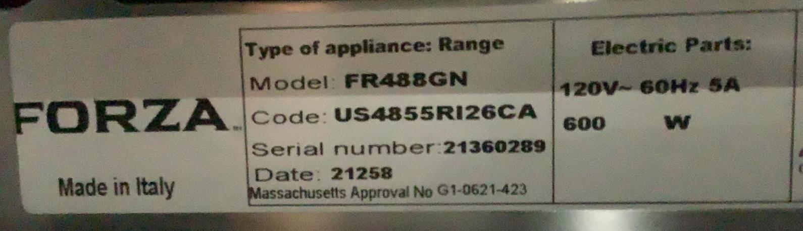 Forza 48" LP/Natural Gas Range FR488GN