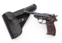 WWII German Walther ac-44 P.38 Semi-Automatic Pistol, with Post-War Holster and Two Magazines