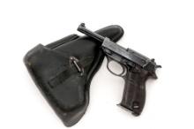 WWII German Walther HP (Heeres Pistole) P.38 Semi-Automatic Pistol, with jln 1943 Dated Holster