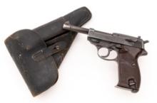 WWII German Walther ac-44 P.38 Semi-Automatic Pistol, with DLU 1944 Dated Holster and Two Magazines