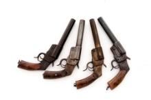 Lot of Four (4) German WWI Model 1894 Hebel Leuchtpistole Single Shot Break-Open Flare Pistols