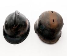 Lot of Two (2) WWII Helmets